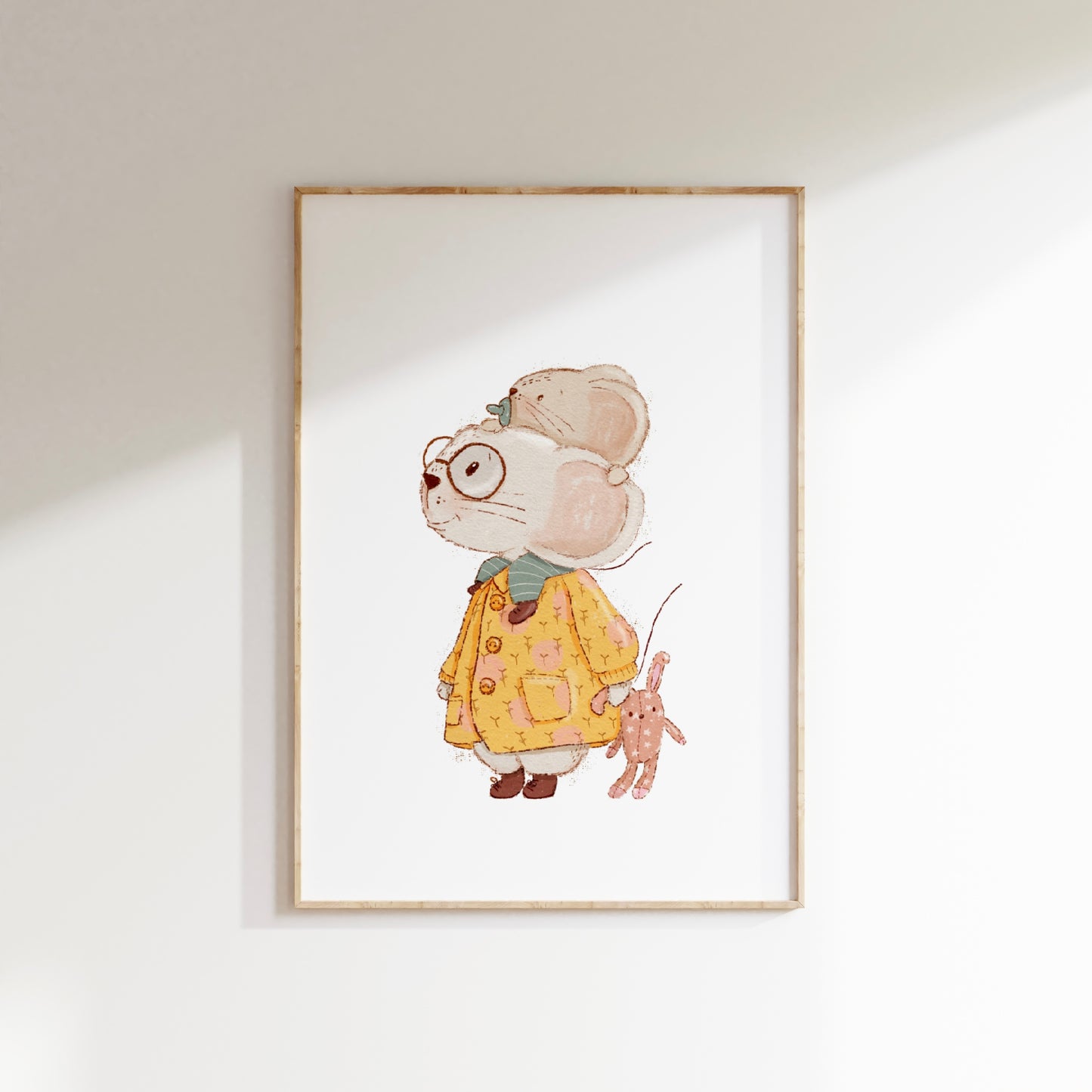 Poster mit Mama und Baby-Maus • A4