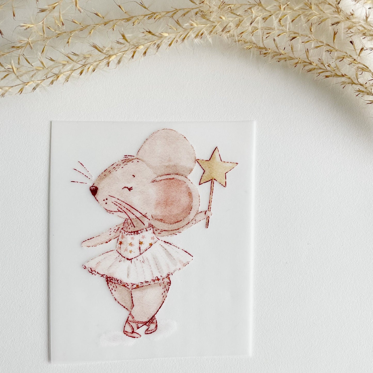Bügelbild mit Ballerina Maus • Einzelnes Bild zum Aufbügeln • Bügelpatches für Mädchen