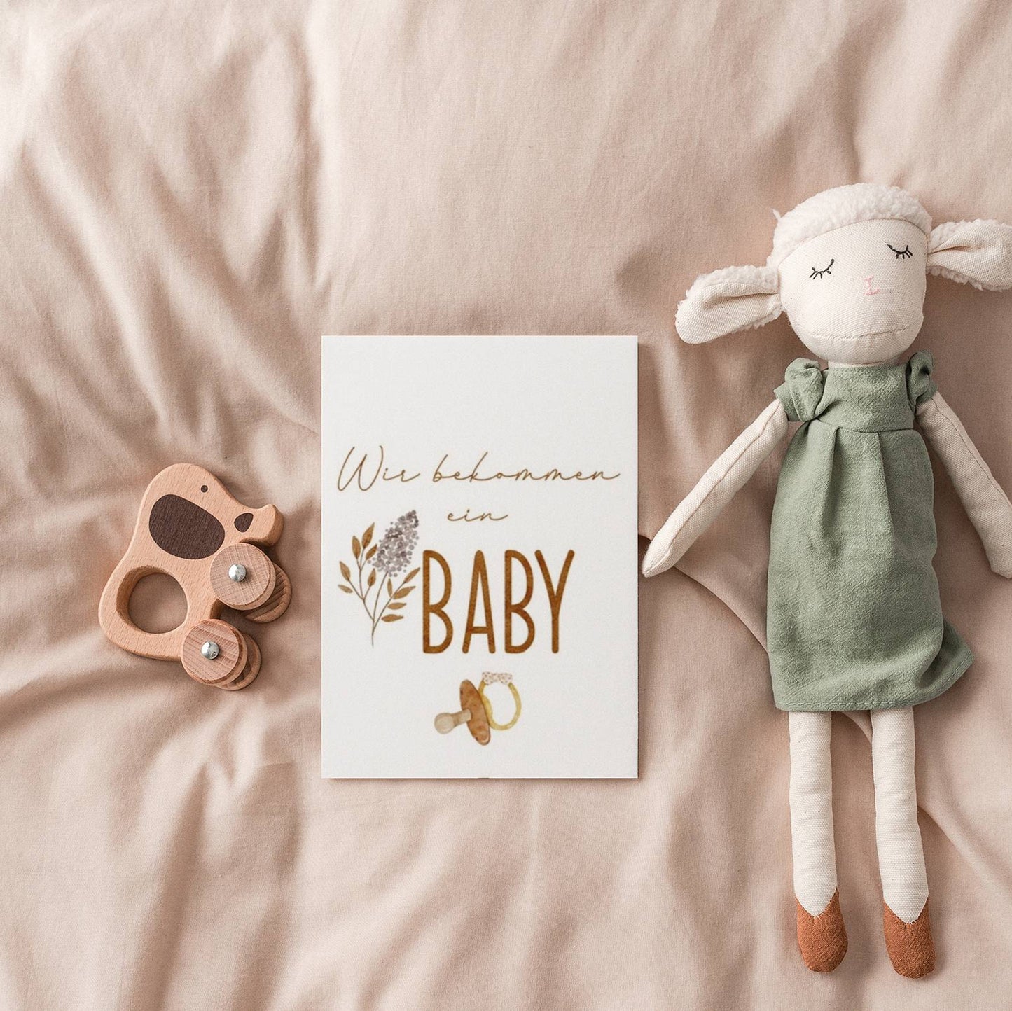 Karte zur Ankündigung einer Schwangerschaft • Wir bekommen ein Baby • A6