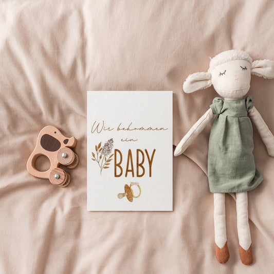 Karte zur Ankündigung einer Schwangerschaft • Wir bekommen ein Baby • A6