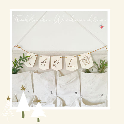 Personalisierte Holzwimpelkette mit Wunschname