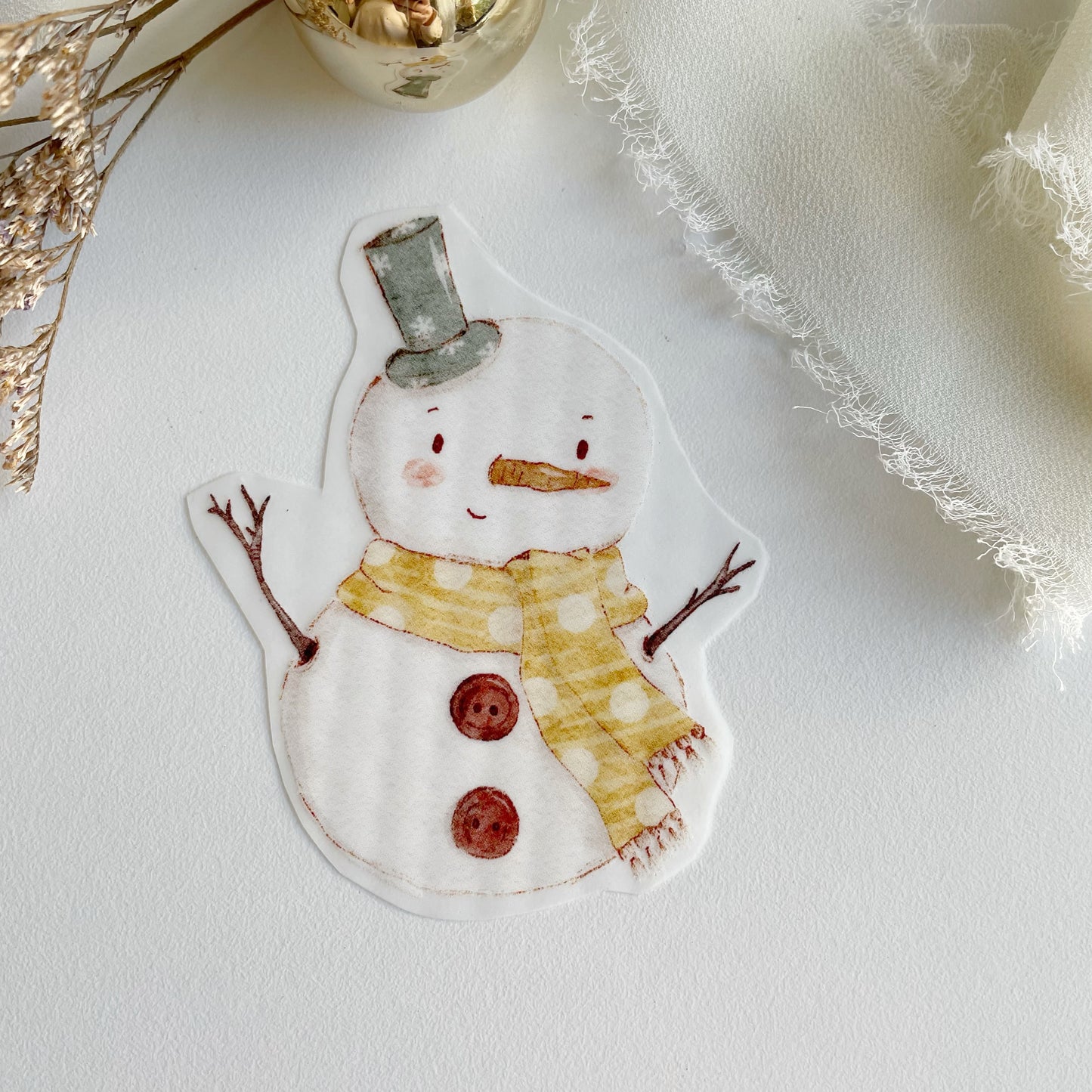 Bügelbild Schneemann • Applikation für Textilien