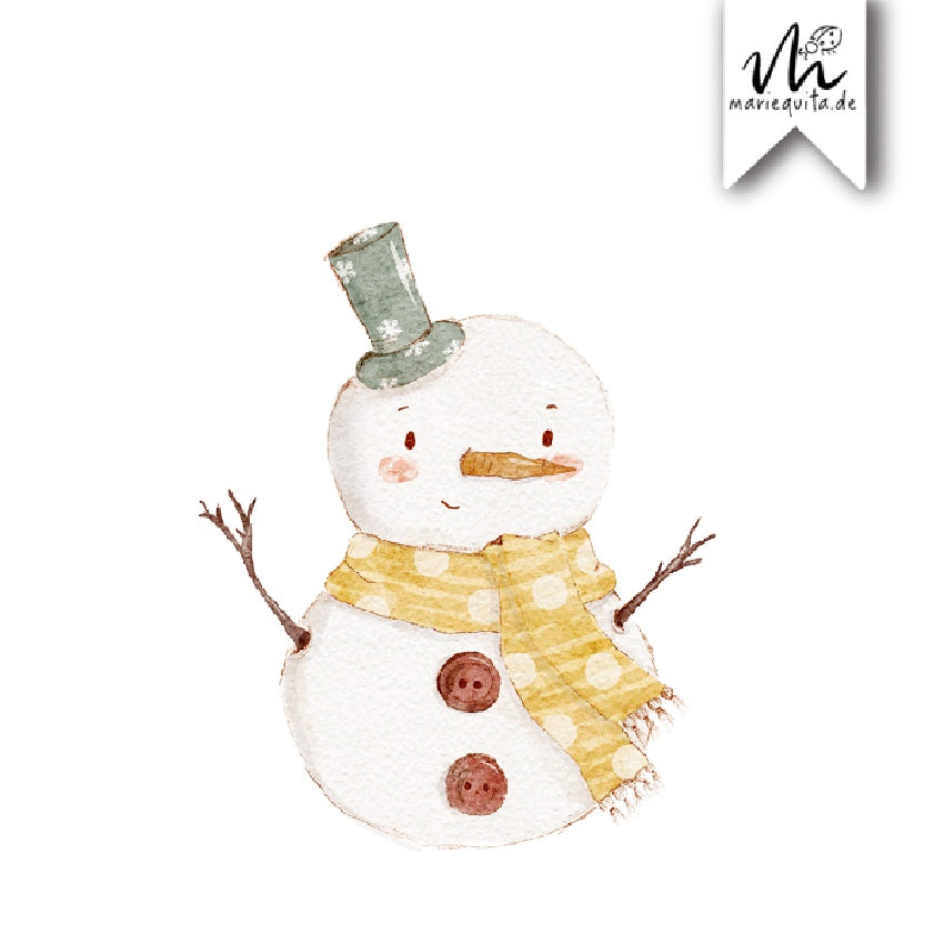Bügelbild Schneemann • Applikation für Textilien