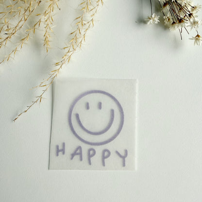 Bügelbild Smiley Happy aus Flockfolie • Bild zum Aufbügeln