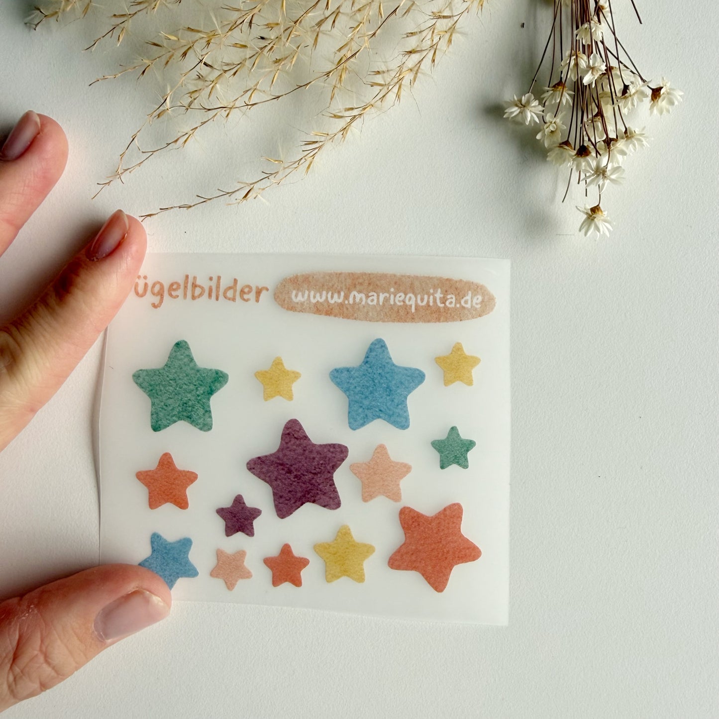 Bügelbilder bunte Sterne • Bild zum Aufbügeln • Bügelpatches