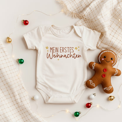 Bügelbild "Mein erstes Weihnachten" • Schriftzug zum Aufbügeln • Babykleidung zu Weihnachten