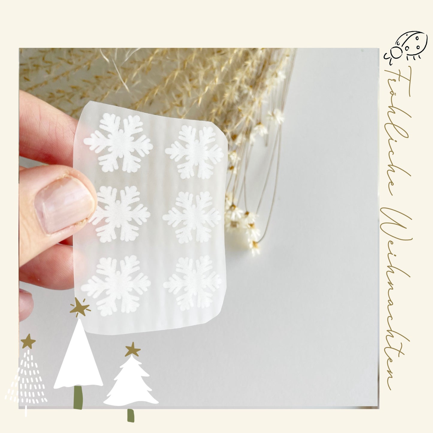 Schneeflocken zum Aufbügeln • Weihnachten • Eisblumen Bügelbilder