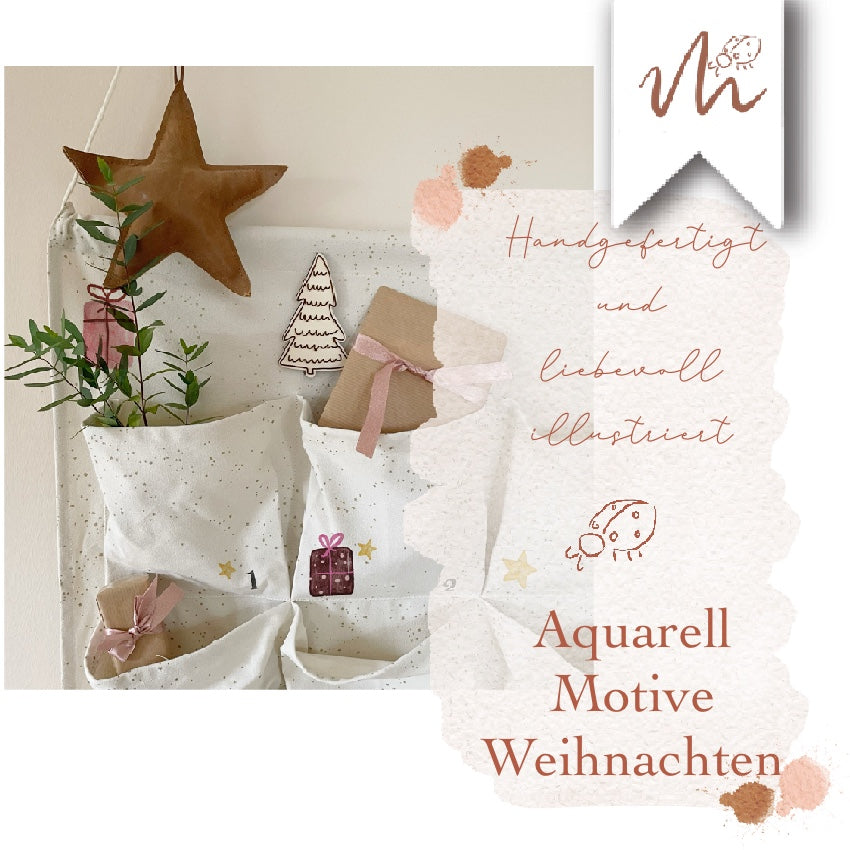 Bügelbilder Weihnachten • Bügelpatches für Adventskalender • Motive Geschenke, Sterne und mehr