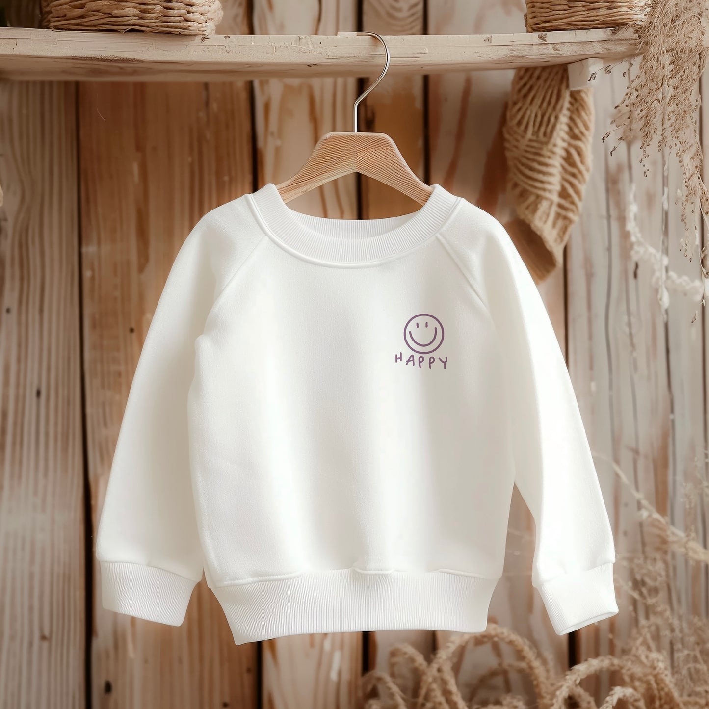 Bügelbild Smiley Happy aus Flockfolie • Bild zum Aufbügeln