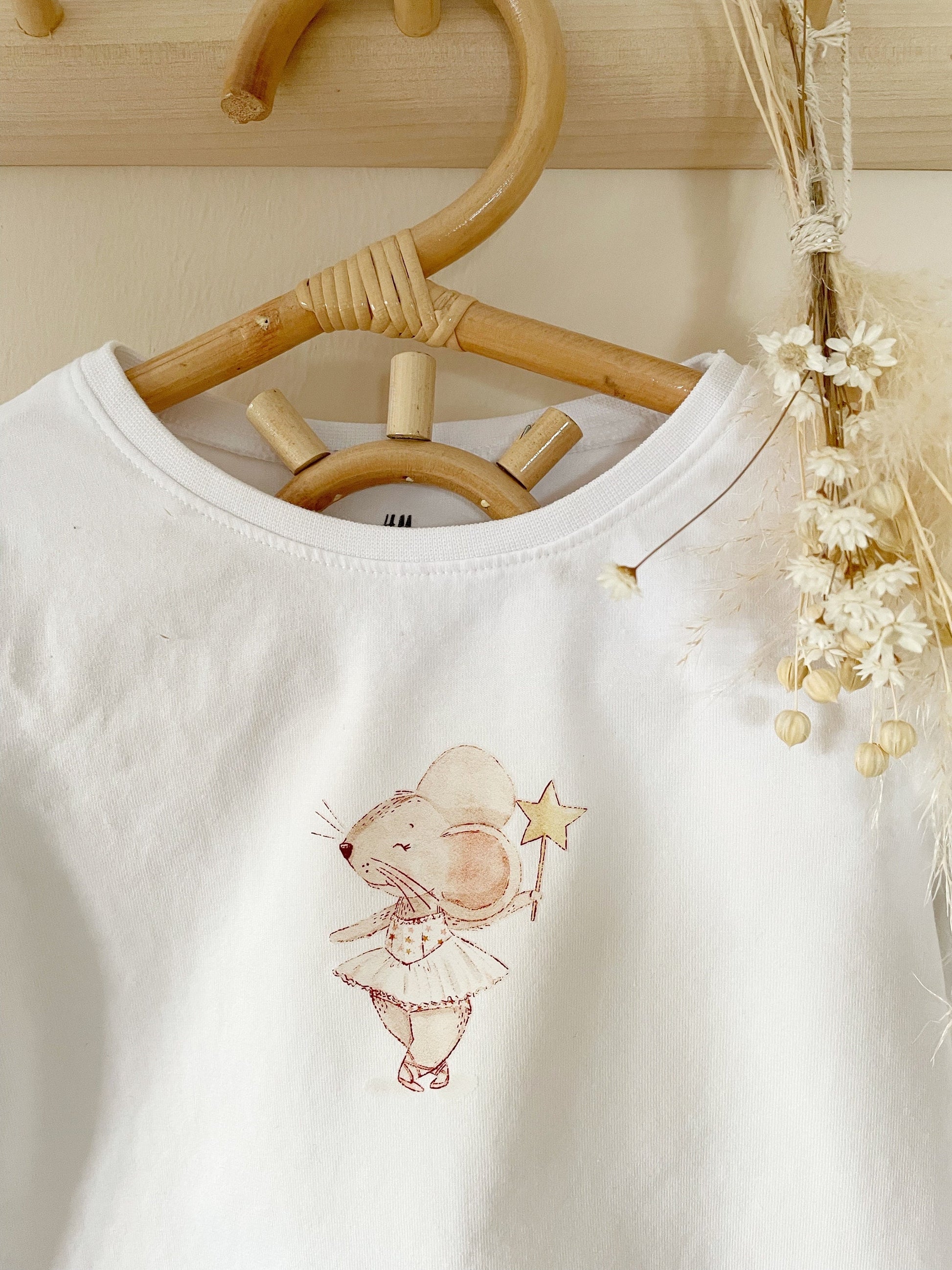 Bügelbild mit Ballerina Maus • Einzelnes Bild zum Aufbügeln • Bügelpatches für Mädchen